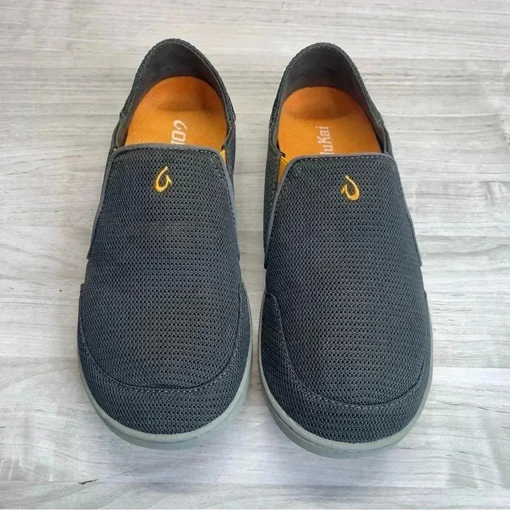 Olukai Nohea Gray Mesh Casual Comfort Slip On Shoes Men’s Size 8.5